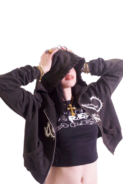 SINNERS Cropped Zip up